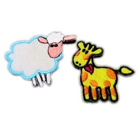 Patchs brodés en chenille personnalisés en forme de cerf de dessin animé pour vêtements de bébé