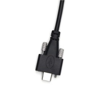 Kabel USB Industri Wavelink Panel Mount USB A ke USB C Tipe C dengan Kabel Data Pengunci Sekrup Ganda