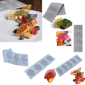 3D Silicone Fondant <b>Molds</b> for <b>Cake</b> Tools-Kitchen Paradise Eco-Friendly Hollow Leaf Coral Branch Lace Pad <b>Mold</b> Oven Freeze Safe - Product Image 1
