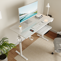 Prix d'usine – Bureau assis-debout moderne en acier à moteur unique avec tiroir, conversion modulaire, hauteur réglable électriquement, montage facile