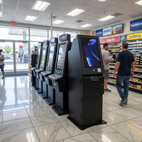 Kavisli Dokunmatik Ekranlı Video Oyun Makinesi QR Kodlu Bilet Ödeme ve Geri Ödeme Kiosku, Beceri Oyunları, Kripto ATM, Piramit Bilet için