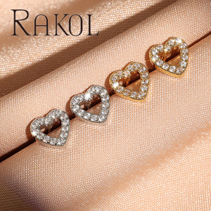 Rakol EC005 Autres boucles d'oreilles de mode Vente en gros en cube Coeur Accessoires Bijoux de mode à la mode Boucle d'oreille - Product Image 3