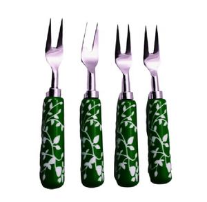 Haute Qualité Violet Résine Poignée En Acier Salade Fourchette Cuillère Couverts Ensemble De Luxe Réutilisable En Acier Inoxydable Couverts Parties En Gros Pas Cher - Product Image 6