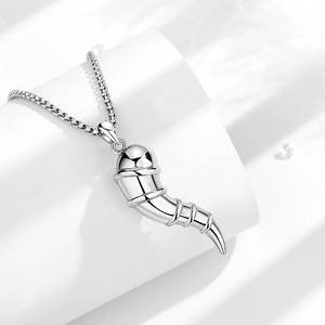 Changda 925 gioielli in <span class=keywords><strong>argento</strong></span> placcato oro 18k oro italiano <span class=keywords><strong>corno</strong></span> <span class=keywords><strong>collana</strong></span> vermeil per gli uomini - Product Image 5