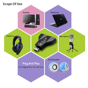 External Virtual <strong>USB</strong> 7.1 3D Sound <strong>Audio</strong> Card Adapter Dual Microphone Dual 3.5 <strong>Audio</strong> <strong>Interface</strong> Output Independent for Speaker - Product Image 5