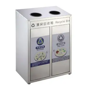 Unieke Roestvrijstalen Ontwerp Vuilnisbak Staal Recycle Kleurgecodeerde Afvalbak