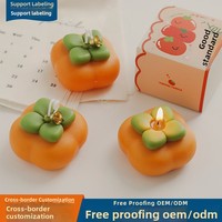 Bougie d'aromathérapie créative en forme de fruit, décorative, pour la fabrication de bougies, avec accessoires, parfum kaki, en gros, faite à la main, pour coffret cadeau