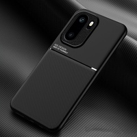 Support magnétique pour voiture, coque arrière antichoc en cuir PU mat pour OnePlus Ace 6 / Ace 6T / 15R, protection de l'objectif de l'appareil photo, pare-chocs souple en TPU