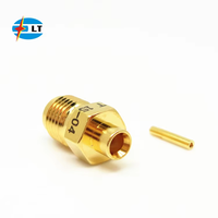 Connecteur coaxial RF 50 ohms à prise SMA droite miniature haute performance avec accouplement fileté pour la soudure de câble. 086