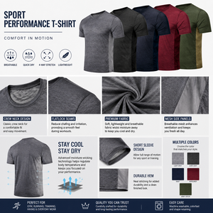 Men’s Short Sleeve Sports <b>Tee</b> Customizable Logo OEM ODM Breathable Training Gym Fitness Casual Activewear Top - Product Image 3