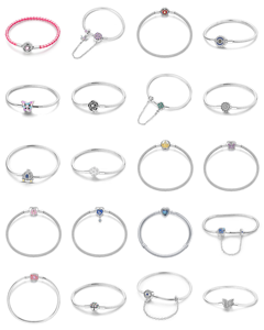 Ciondolo Originale Fai-da-Te per Collana, <span class=keywords><strong>Charm</strong></span> Cuore <span class=keywords><strong>Portafortuna</strong></span> con Zirconi, Placcato Oro in Argento, Bracciale Unisex - Product Image 1