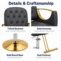 Fauteuil de Barbier Rétro Vintage Moderne Inclinable et Pivotant avec 5 Styles pour Salon de Coiffure – Vente Directe en Gros