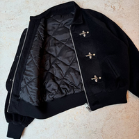 Blouson Bomber Homme 2026 OEM à Col Montant Enduit, Fermeture Éclair Standard, Nouveau Modèle Personnalisé avec Fermeture Mousqueton, Doublure Matelassée en Laine