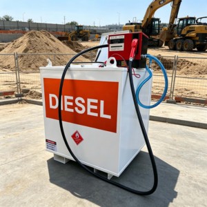 Distributeur de carburant portable autoportant 1000L 2000L avec <span class=keywords><strong>pompe</strong></span> <span class=keywords><strong>pour</strong></span> ravitaillement de véhicules, réservoir de stockage de carburant diesel en forme de cube - Product Image 1
