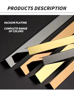 Phong Cách Hiện Đại Thép Không Gỉ 304 L-Hình Dạng Gạch <span class=keywords><strong>Trim</strong></span> Vàng Chải Tường Cạnh Trang Trí Kim Loại Trims Cho Gạch Và Góc - Product Image 3