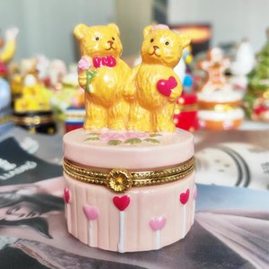 Boîte à bijoux en céramique pour l'aromathérapie, boîte de rangement artisanale, ornements de maison, peinte à la main, cadeau de Noël, boîte de rangement en céramique - Product Image 1