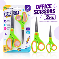 Ensemble de ciseaux de bureau 8" et 6,5" avec lame en acier inoxydable, poignée confortable, flexibles, pour l'école, la maison, l'artisanat, emballage blister, assortis