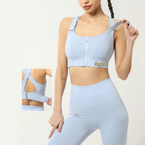 女性用プラスサイズ ベルクロスポーツ下着 ジム ランニング ヨガ ワークアウト 高耐衝撃 スポーツブラ 大きな胸の女性向け - Product Image 2