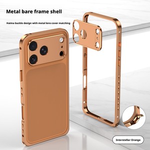Custodia per Telefono in Metallo Alluminio Best Seller per iPhone 17 Pro Max, Accessori per Cellulari, Protezione Lenti, Arancione Antiurto - Product Image 6