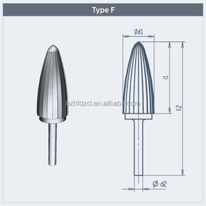 Fresas Rotatorias de Carburo de Tungsteno Tipo F de Corte Doble/Individual, Forma de Arco, Cabeza Redonda, para Pulir, Desbarbar y Cortar - Product Image 2