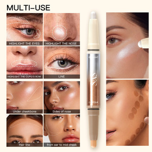 2025 hot-selling two-<b>in</b>-<b>one</b> highlighter stick concealer stick shimmer full coverage double-ended highlighter private label - Product Image 3