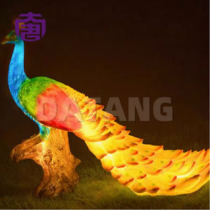 Lámpara LED 3D de pavo real personalizada, grande, impermeable IP65, con diseño de resina y fibra de vidrio, para jardín, para el festival Diwali al aire libre. - Product Image 2