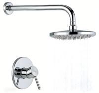 Ensemble de robinetterie de douche de bain avec pomme de douche à effet pluie encastrée, en céramique, à poignée unique, en laiton antique de 8 pouces