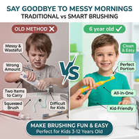Brosse à dents pour enfants avec logo personnalisé, portable, à emporter, avec dentifrice intégré
