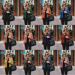 Nouvelle Offre Spéciale automne et hiver femmes mode <span class=keywords><strong>cuir</strong></span> PU costume petite <span class=keywords><strong>veste</strong></span> - Product Image 2