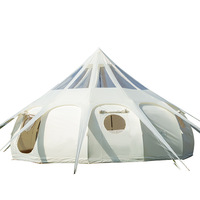 Grande tente cloche Lotus de 28 m² en toile imperméable pour glamping, événements extérieurs, mariages 4m 5m 6m
