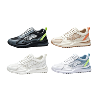 Chaussures décontractées pour hommes à blocs de couleur, empeigne en maille, semelle épaisse, baskets de marche d'extérieur légères, personnalisables avec logo OEM