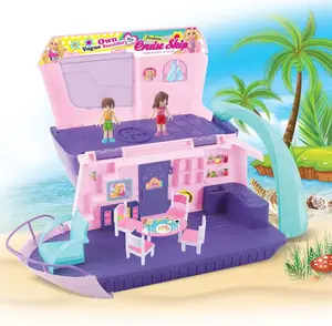 Beauay Girl Doll DIY Cruise Ship Plastic Play House Toy