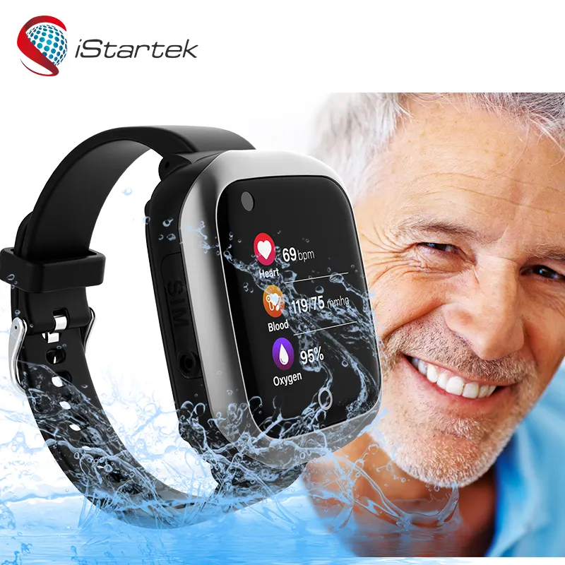 Programmable fall detection elderly 4g smart tracker wrist track elerderly gps watch