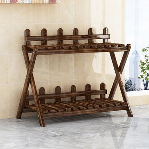 2層ウッド屋内/屋外植物スタンドコーナー植物棚ラック複数植木鉢用ガーデン用途 - Product Image 3