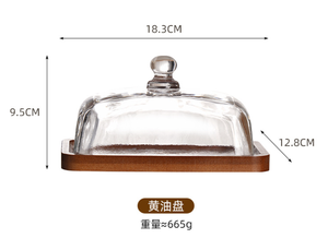 Bandejas de Madera de Acacia Estilo Ecológico con Tapas de Vidrio para Exhibición de Mantequilla, Queso, Pasteles y Postres, Bodas, Fiestas - Vajilla de Madera al por Mayor - Product Image 6