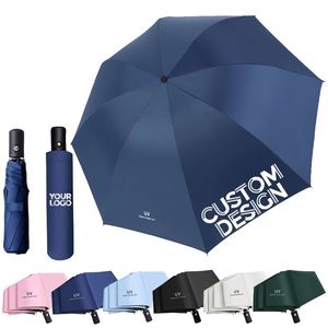 Parapluies miniatures automatiques pliables coupe-vent en gros avec pochette, parapluie solaire UV personnalisé avec logo - Product Image 1