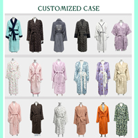 RTS 100% algodón Hotel lujo Waffle bordado Kimono batas transpirable Unisex Spa batas de baño para mujeres