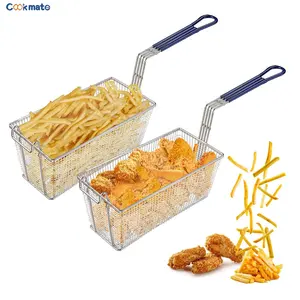 Cookmate Deep Fryer Basket with Non-slip Handle Restaurant Kitchen Chip Fish Commercial Fryer Basket