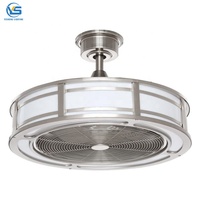 D047 lustre ventilateur de plafond avec lumière avec télécommande 23 pouces 3 couleurs ventilateur en cristal lustre