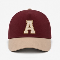 Gorra de béisbol de algodón twill con bordado en relieve, 5 paneles, corona alta, hebilla metálica, estilo casual y urbano, para pedidos al por mayor