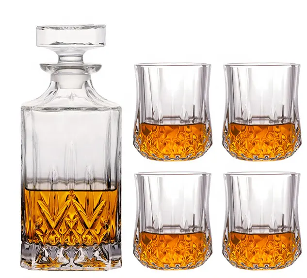 Bán Buôn Rõ Ràng Glass Whisky Chai Và Kính Đặt Kính, Tùy Chỉnh Bao Bì & Whisky Chai Thủy Tinh