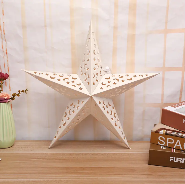 40 см пустотелые бумажные фонарики звезды рождественские праздничные украшения бумажная звезда для вечеринки дня рождения