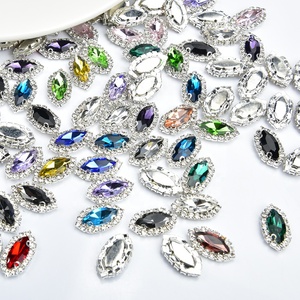 Hebilla de Cristal con Forma de Ojo de Caballo y Garra Plateada, Cristales de Vidrio Planos para Coser en Prendas, Zapatos, Bolsos y Accesorios de Costura - Product Image 3