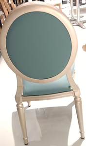 Wholesale Luxury Aluminum <b>Dining</b> <b>Chair</b> Champagne Gold Finish European Modern Design Fabric Upholstered Seat for Restaurant Use - Product Image 4