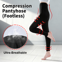 Collants de compression sans pieds pour femmes, mi-cuisses, couleur unie, Classe 1, respirants, absorbants la transpiration, antidérapants, doux, épaisseur moyenne