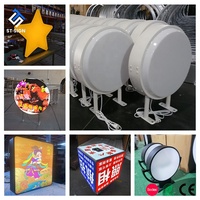 Enseigne lumineuse LED rotative en aluminium résistante aux intempéries, 24 pouces, suspendue, avec logo personnalisé, pour entreprises, restaurants et magasins en extérieur