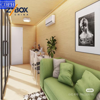 ZYBOX Vente en gros de conteneurs amovibles, Cabine de bureau extérieure Apple Cabin, Pod de construction moderne, Maison capsule à double espace intérieur