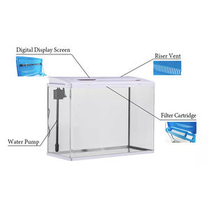 Akuarium meja kopi desain ajaib Mini, tangki ikan kaca grosir tangki ikan portabel - Product Image 4