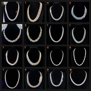 <span class=keywords><strong>925</strong></span> argento Moissanite cubano catena a maglie per gli uomini 8mm 12mm 14mm 15mm 16mm 18mm 20mm ghiacciato Hip Hop Vvs Moissanite collane pregiate - Product Image 3