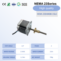 Moteur pas à pas linéaire Nema 23, 1,8°, 2 phases, 1,2 N.m (170 oz.in), avec vis de guidage Tr8x4 de 230 mm, 2,5 V, 2,8 A, 56,4 mm pour routeur CNC et actionneur